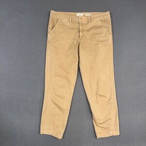 Chinos Anthropologie Pants Womens (Fits 36) Brown Relaxed Fit Flat Front Cotton